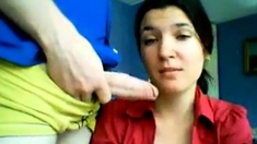 French girl sucks and talks on webcam