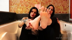 Lesbian foot fetish trio