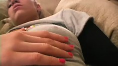 Addison rubs her nipples and slides her hand inside her panties to play with her clit