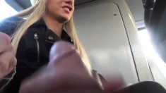 Amateur blonde cutie fucked hard in public