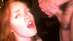 Horny redhead gets her ass and pussy fucked and facialized